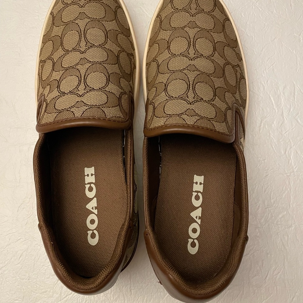 Coach Women's Tan Patterned Loafers - Picture 3 of 7